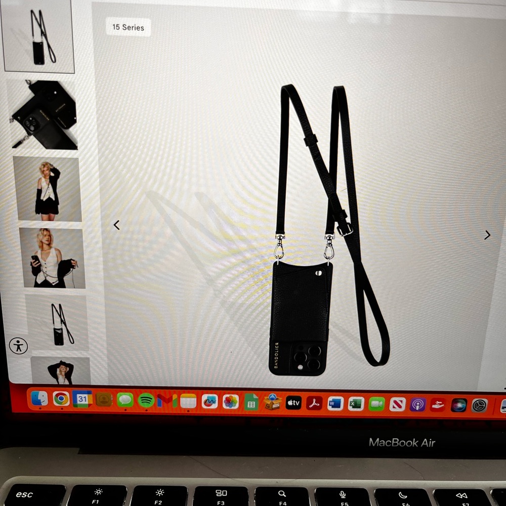 Black “Emma” Bandolier for iPhone 14. New in Box.
